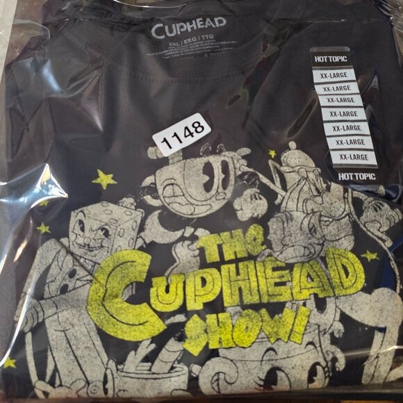 Cuphead The Cuphead Show Logo Group T-Shirt  Black Mens 2XL New w Tags Hot Topic - Picture 7 of 7